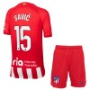 Maillot de Supporter Atlético Madrid Savic 15 Domicile 2023-24 Pour Enfant